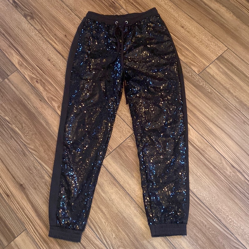 Sequin joggers, medium